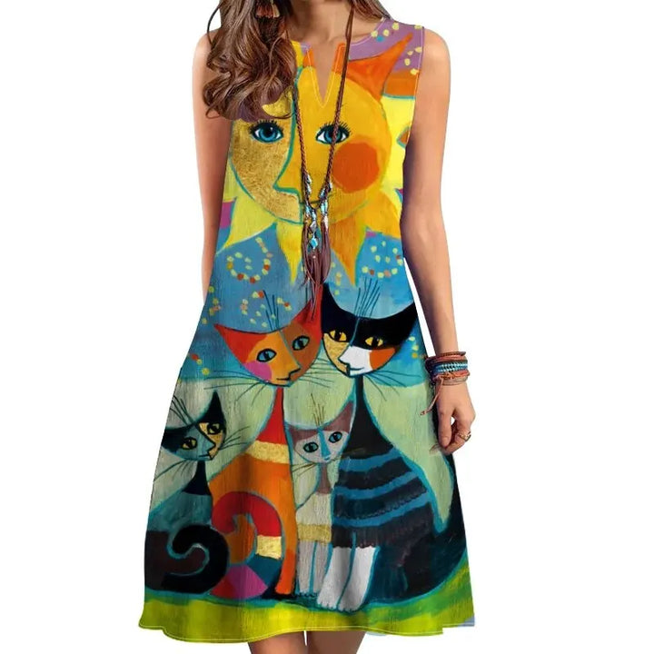 Gaia Breezy A-Line Dress, view 4 - Elena Harper
