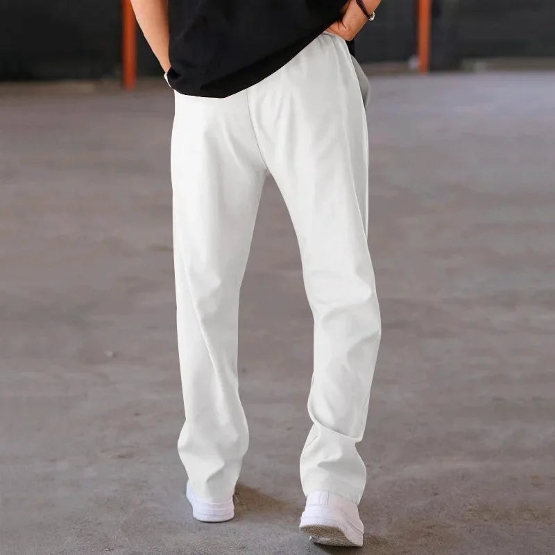 Harrington Oxford Loose-Fit Straight Leg Trousers For Men - Elena Harper