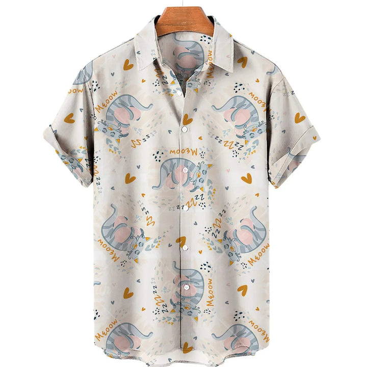 Men's Shirt Duck Print High-Quality Polyester Perfect for Summer Outings, view 6 - Elena Harper