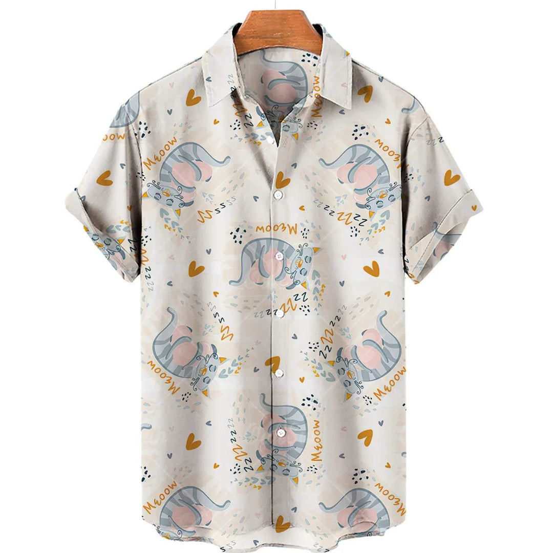 Men's Shirt Duck Print High-Quality Polyester Perfect for Summer Outings, view 7 - Elena Harper