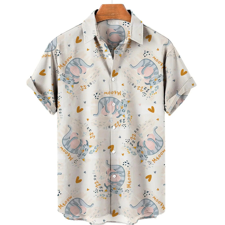 Men's Shirt Duck Print High-Quality Polyester Perfect for Summer Outings - Elena Harper