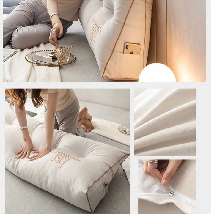 Large Cotton Cushion Soft and Comfortable Perfect for Bed and Couch Luxurious Appearance, view 10 - Elena Harper