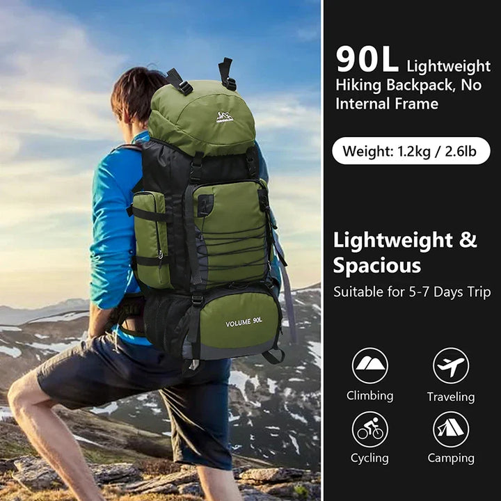 90L Tactical Camping Backpack Military Bag for Men and Women, view 3 - Elena Harper