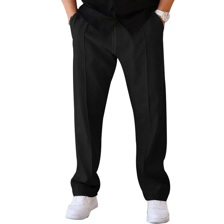 Harrington Oxford Loose-Fit Straight Leg Trousers For Men - Elena Harper