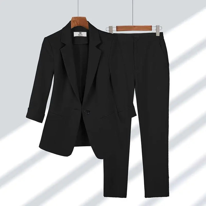 Women's Elegant Two-Piece Suit with Jacket & Trousers