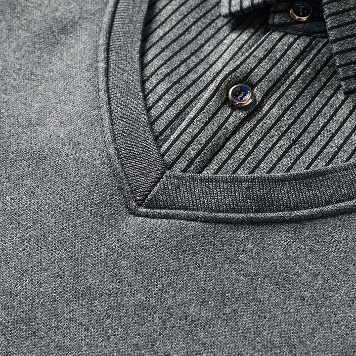 Men's Montarello Polo Sweater with Fleece Lining and Layered Effect
