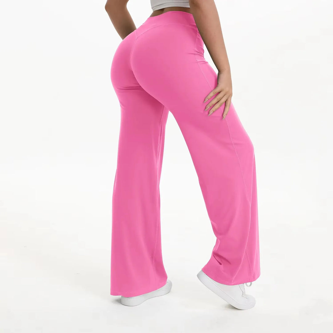 High-waisted wide-leg fluid yoga pants for women