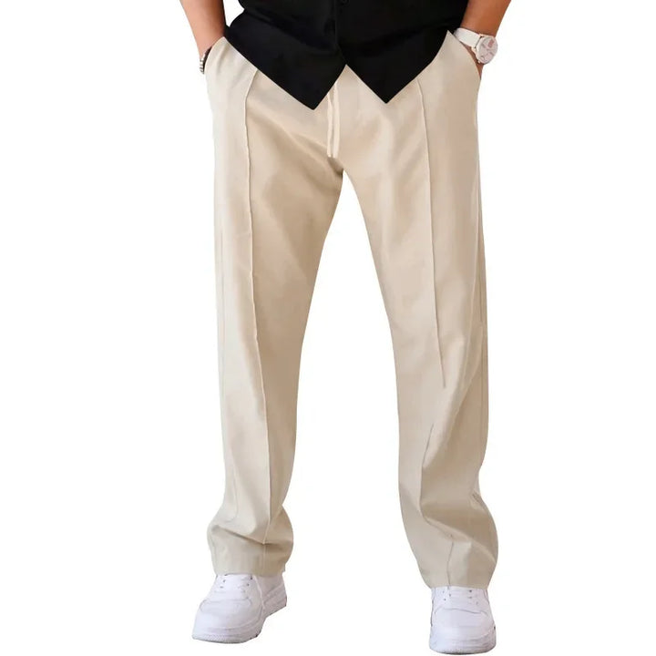 Harrington Oxford Loose-Fit Straight Leg Trousers For Men - Elena Harper