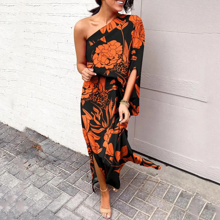 Women's Asymmetrical Shoulder Elegant Party Dress