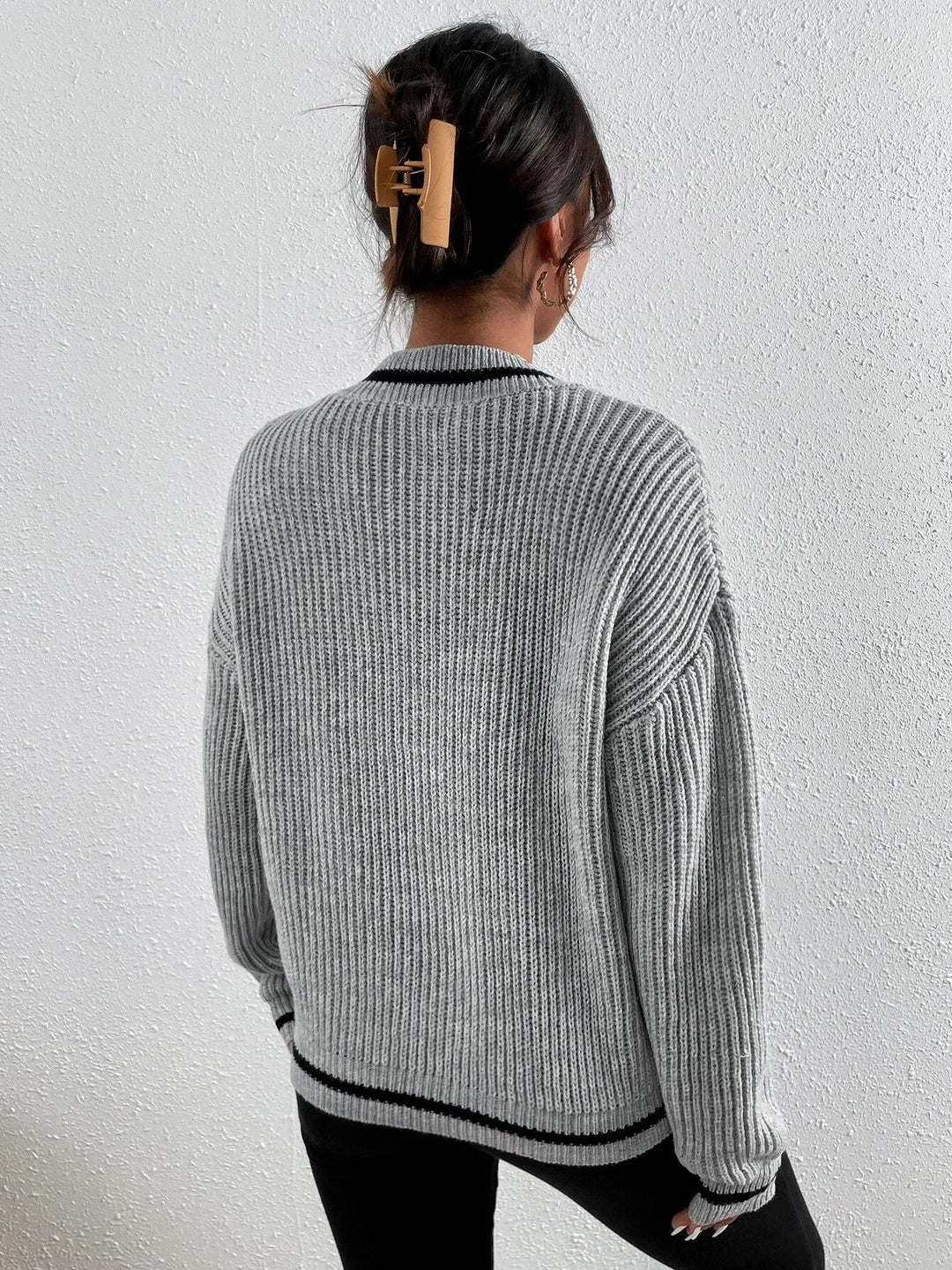 Marina | Striped Waffle Knit Sweater