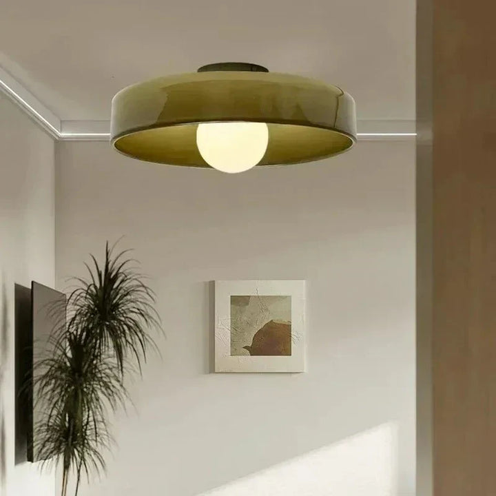 Scandinavian Glass Ceiling Lamp - Modern Home Lighting