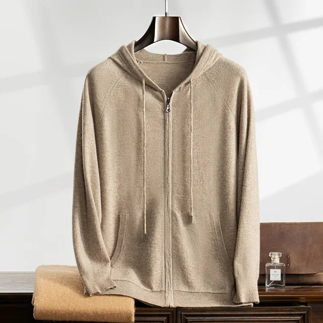 100% CASHMERE HOODED VEST.