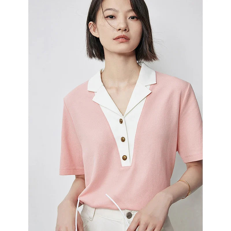 Germana Smooth Cotton Polo, view 2 - Elena Harper