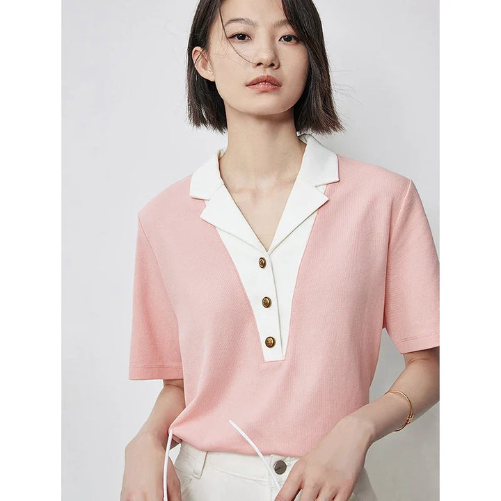 Germana Smooth Cotton Polo, view 2 - Elena Harper