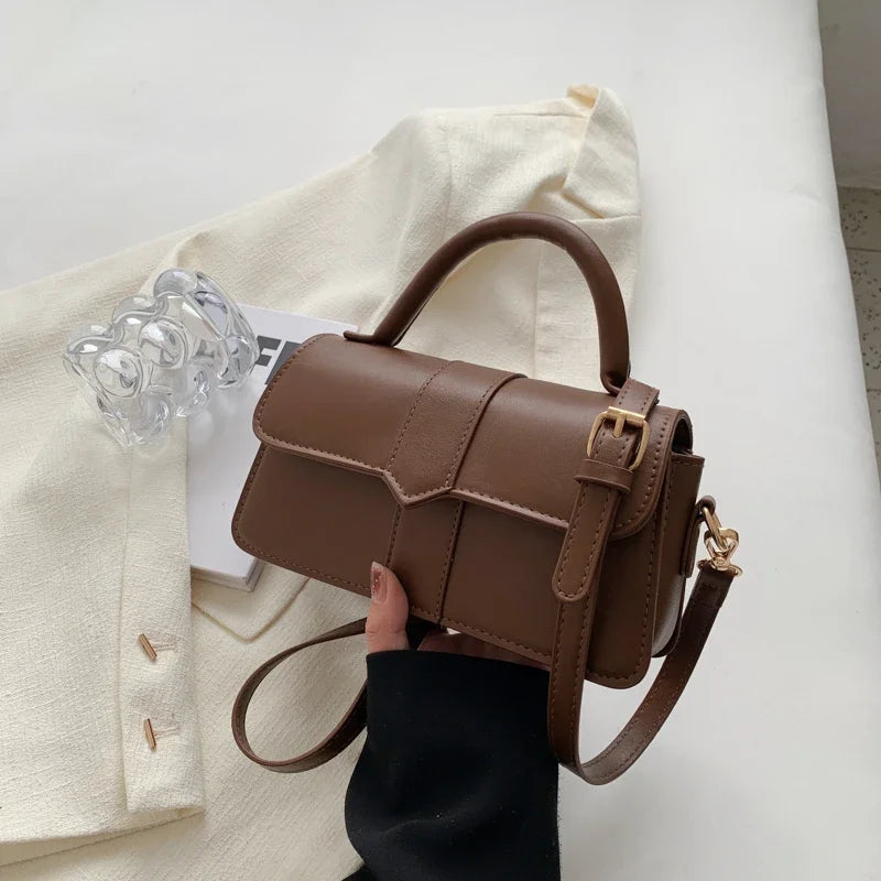 Vintage Leather Crossbody Bag for Women
