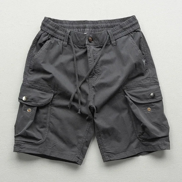 Men's Cargo Bermuda Shorts with Adjustable Waist, Multi-Pocket and 15 cm Inseam