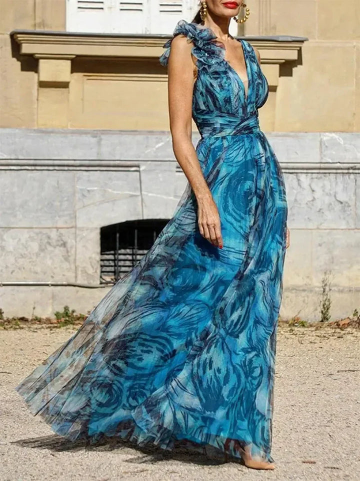 Léna MAXI DRESS PEACOCK BLUE - Elena Harper