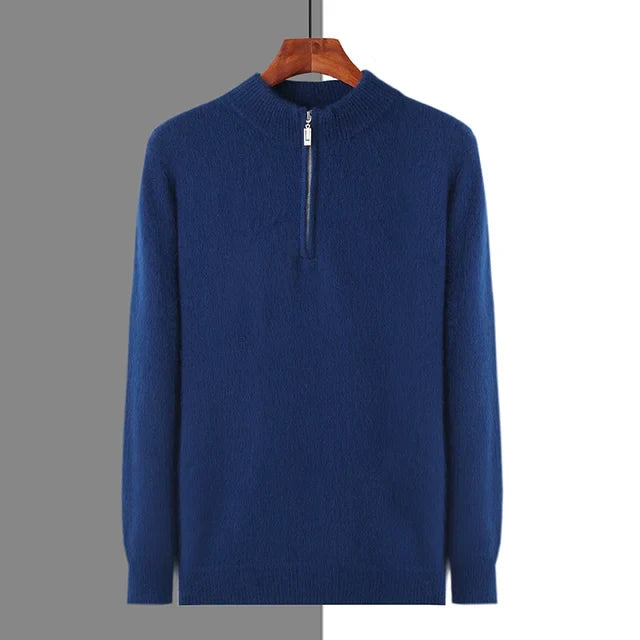 Emma & Rose cashmere zip-up sweater — premium knitwear