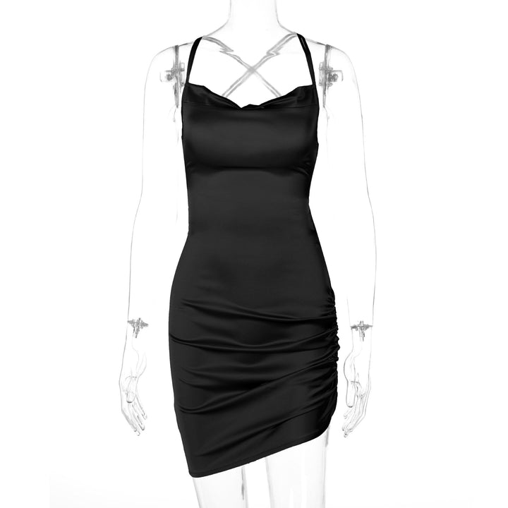 Satin Mini Dress, view 5 - Elena Harper