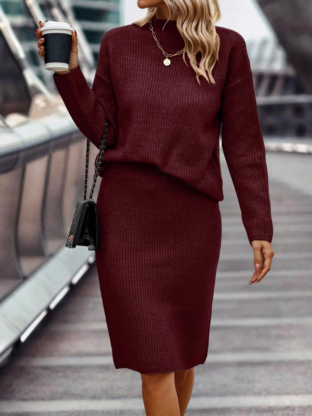 2-Piece Women's Set of Sweater and Skirt | EB