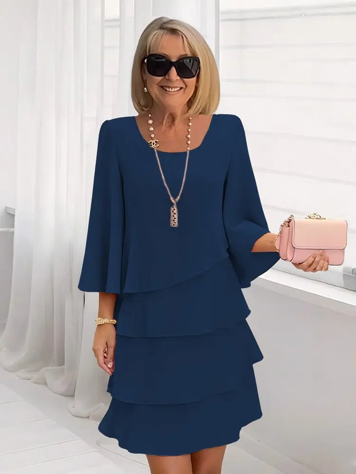 Catherine Elegant and Comfortable Ruffle Dress, view 2 - Elena Harper