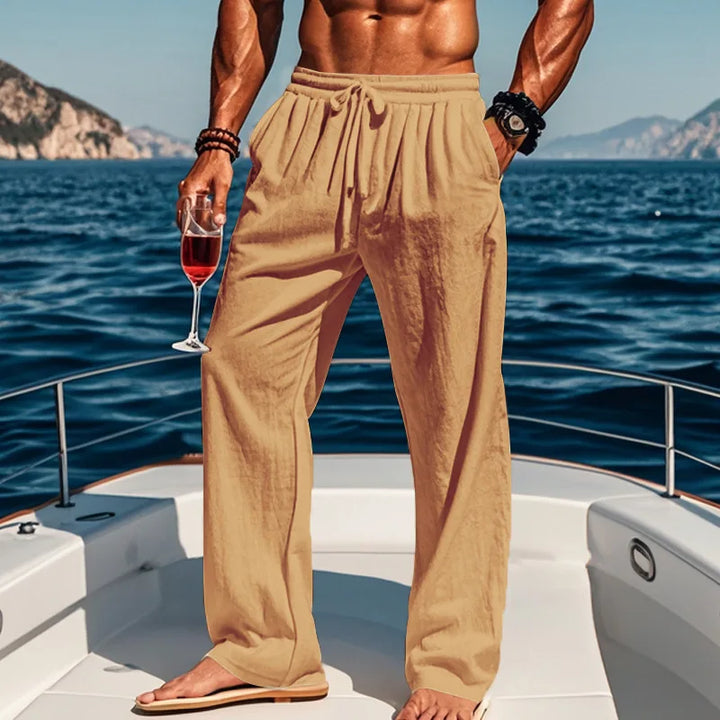 LAURENT MONACO | AZURE LINEN PANTS FOR MEN