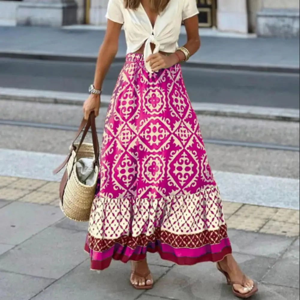 High-Waisted Summer Skirt for Women - Maxi