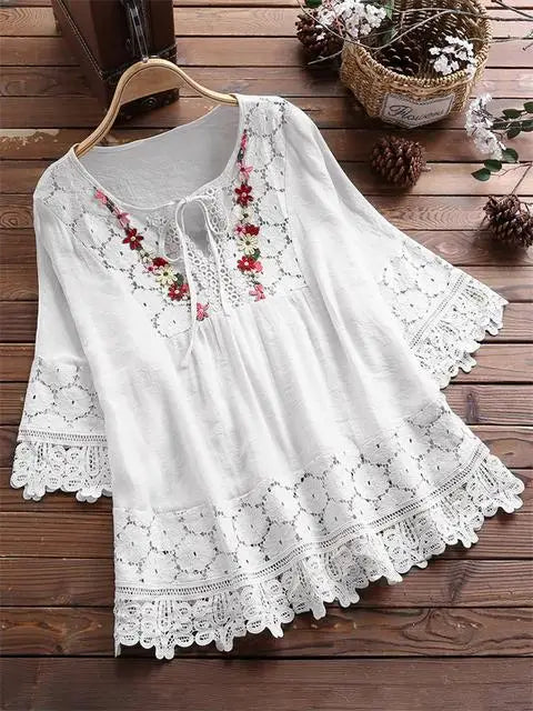 Lavinella Elegant Lace Blouse, view 8 - Elena Harper