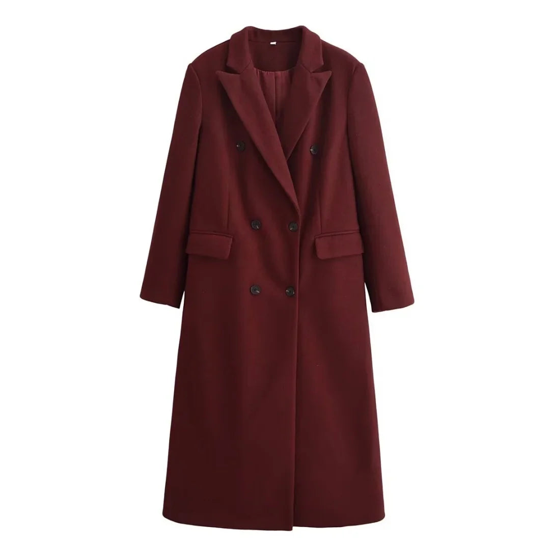 Women's Burgundy Wool Trench Coat – Beatrix