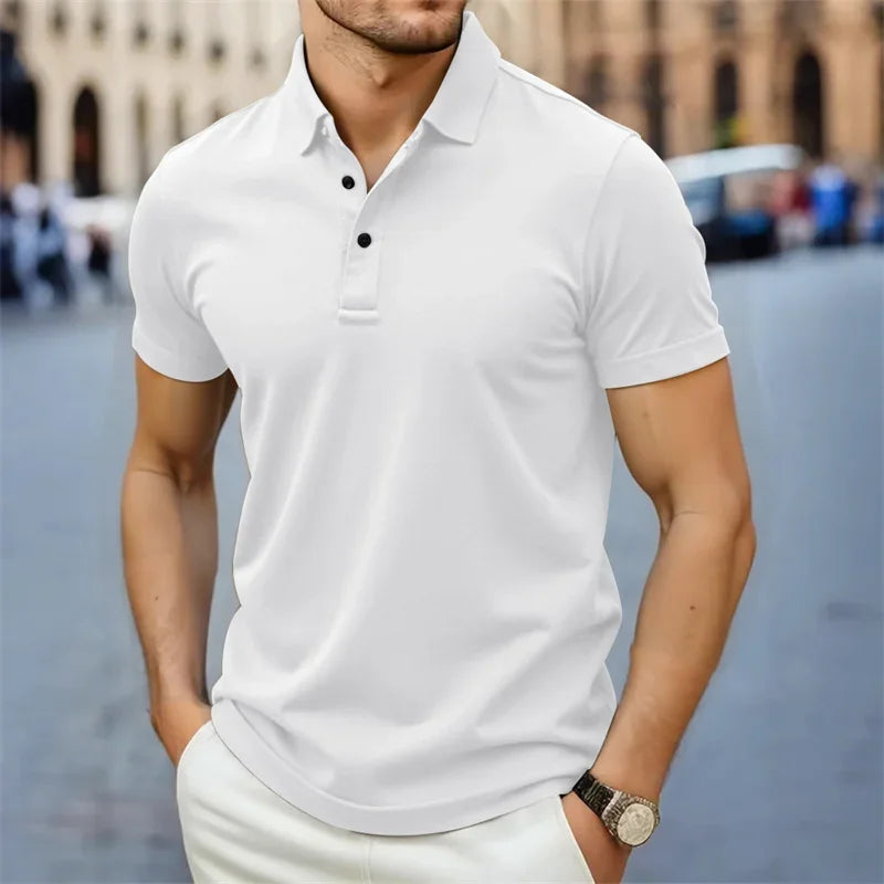 Alvise Smooth Cotton Polo, view 4 - Elena Harper