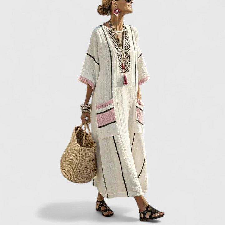 Galiana | Bohemian Midi Dress for Women with Pockets, Fresh and Light | Breathable