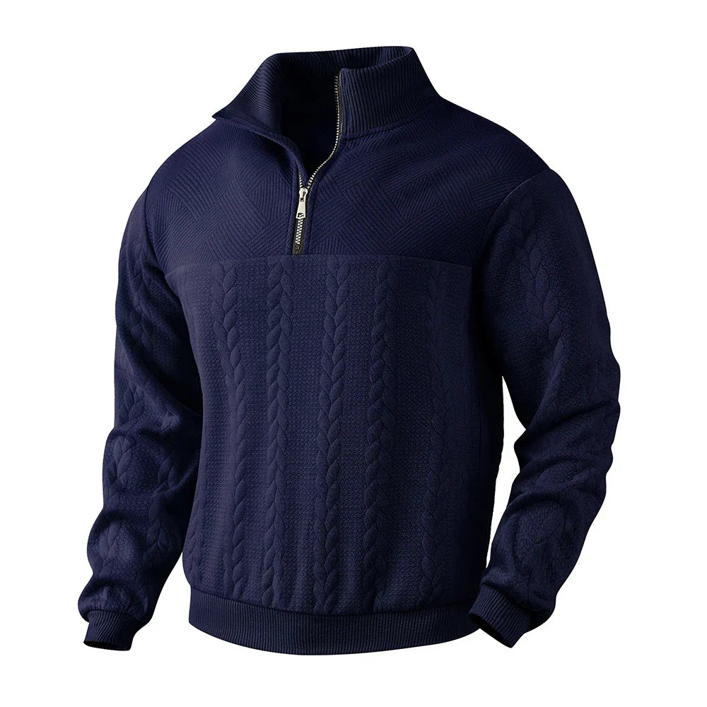 Gerome Premium Sweatshirt with Quarter Zip, view 3 - Elena Harper