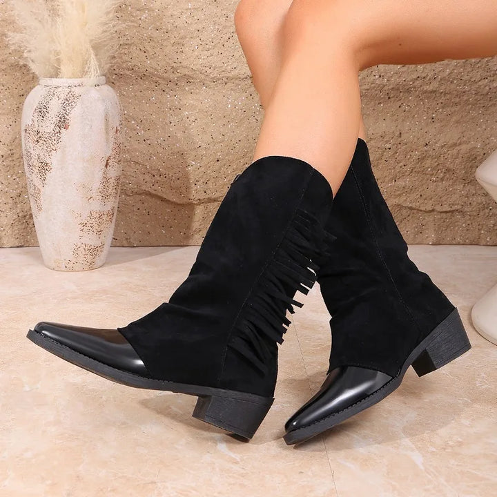 Women's Tassel Western Cowboy Boots Winifred, view 3 - Elena Harper