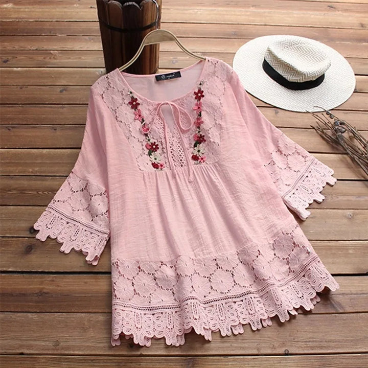 Lavinella Elegant Lace Blouse - Elena Harper