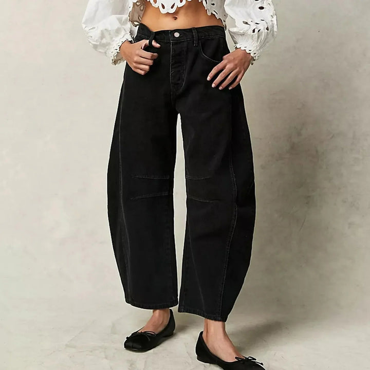 Ladies Casual Wide Jeans – Comfortable Stretch Denim, Casual Pants for Daily Use