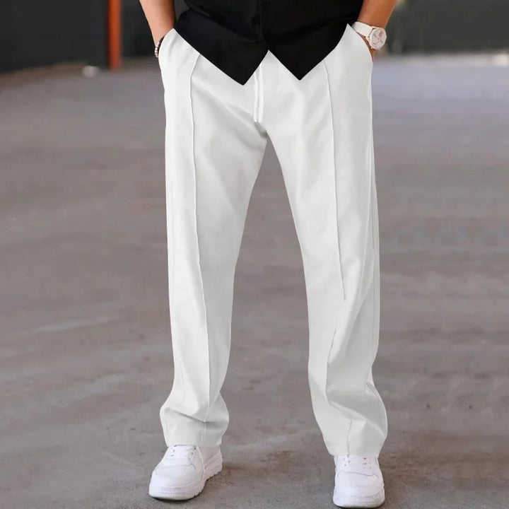 Harrington Oxford Loose-Fit Straight Leg Trousers for Men, view 10 - Elena Harper
