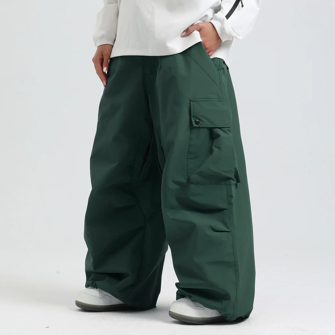 Unisex Loose Ski Pants Breathable Snowboard Pants with Zipper and Insulation - Elena Harper