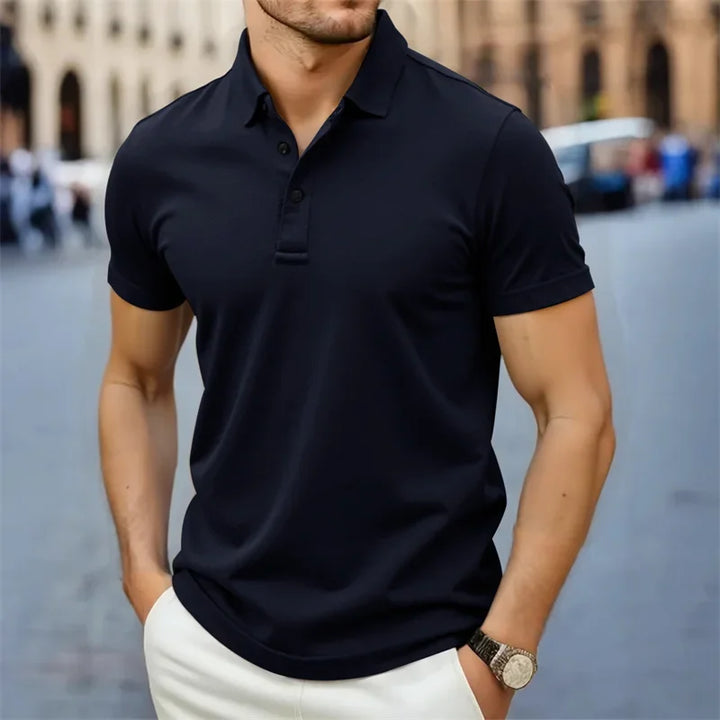 Alvise Smooth Cotton Polo, view 5 - Elena Harper