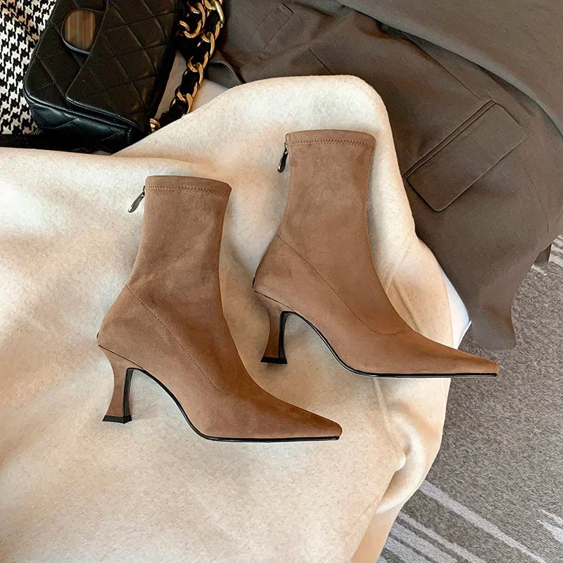 Doris Women's Pointed Heel Boots, view 6 - Elena Harper