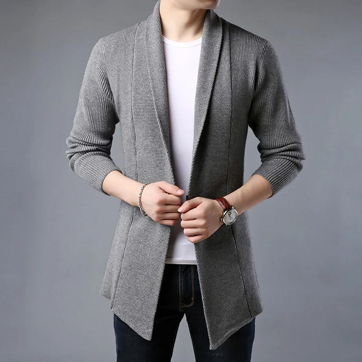 Men's Cardigan Regular Fit Button Front Long Sleeve with Ribbed Cuffs
