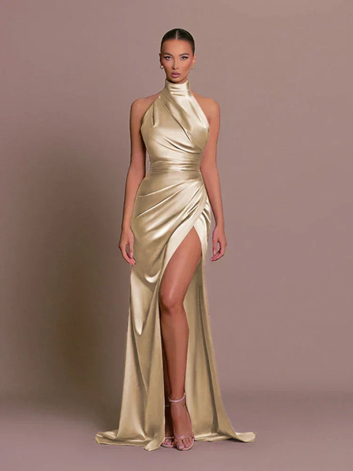 Cleo Sleek Slit Maxi Dress - Elena Harper