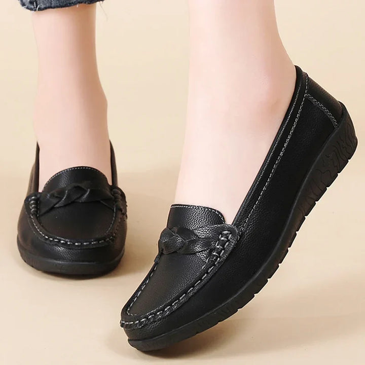 Women's Driving Moccasins with Braided Strap and Moc Toe, view 3 - Elena Harper