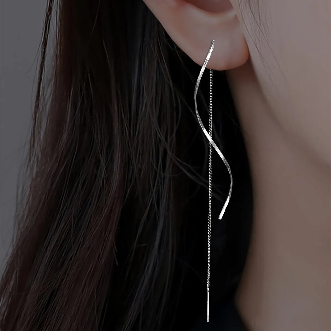 Phaedra™  |  Long Earrings Wavy Design