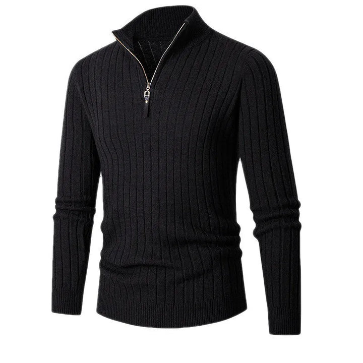 Men's Quarter Zip Slim Fit Sweater Modern Style, view 8 - Elena Harper