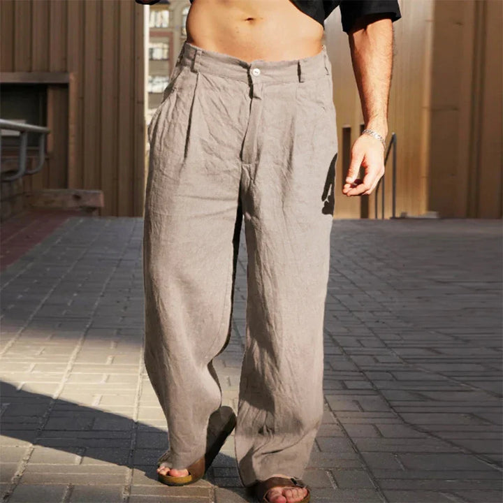 Alfonso Relaxed Linen Pants, view 4 - Elena Harper