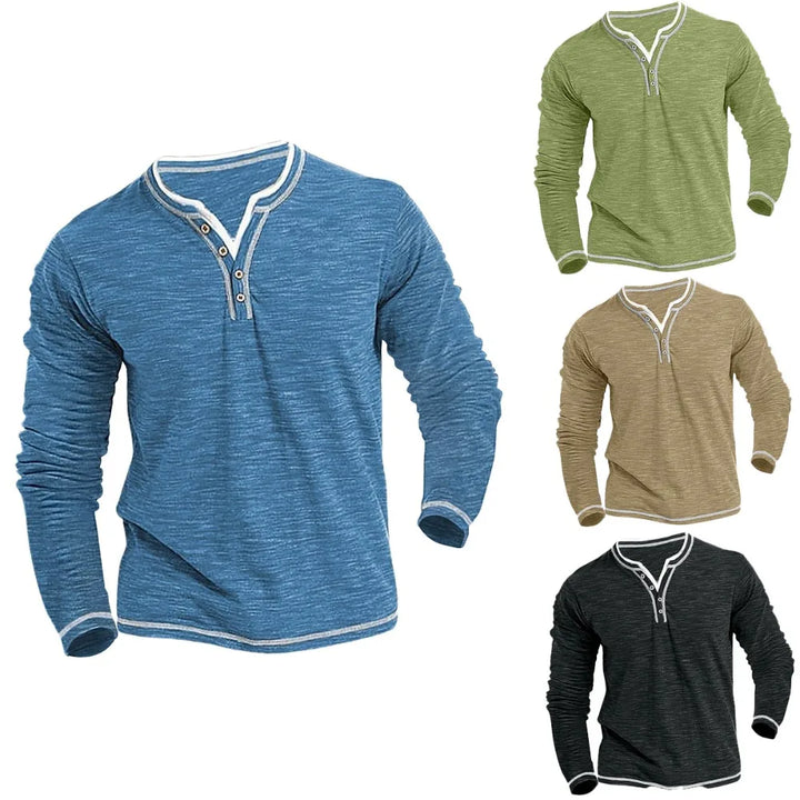 Andrew Long Sleeve V-Neck T-Shirt, Stylish & Comfortable, view 5 - Elena Harper