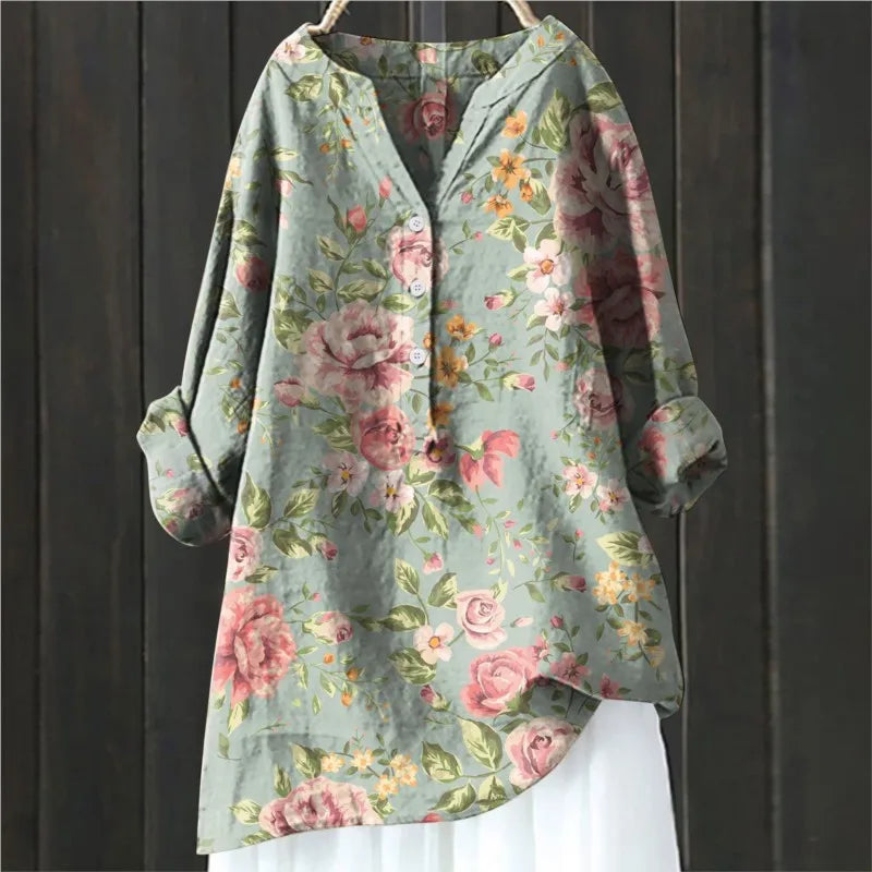 Women's Floral Print Casual Blouse - Effortless Style