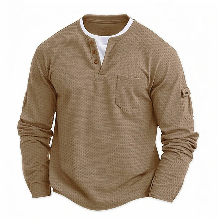 Tikhon Stylish Long Sleeve Shirt with Pockets, view 3 - Elena Harper