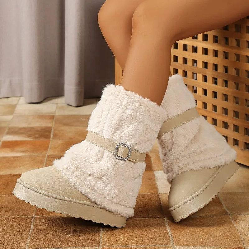 Women's Thick Sole Plush Snow Boots Cassielle, view 4 - Elena Harper