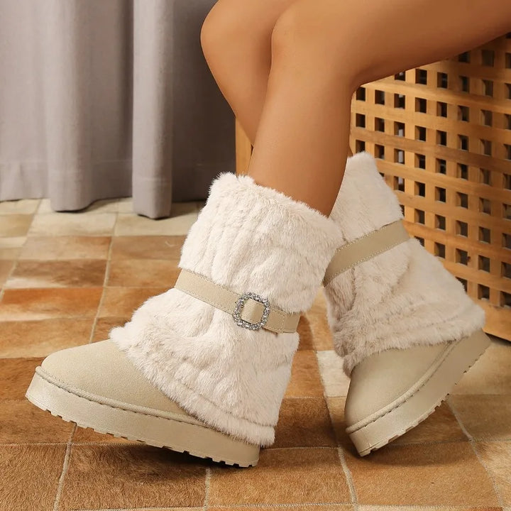 Women's Thick Sole Plush Snow Boots Cassielle, view 4 - Elena Harper